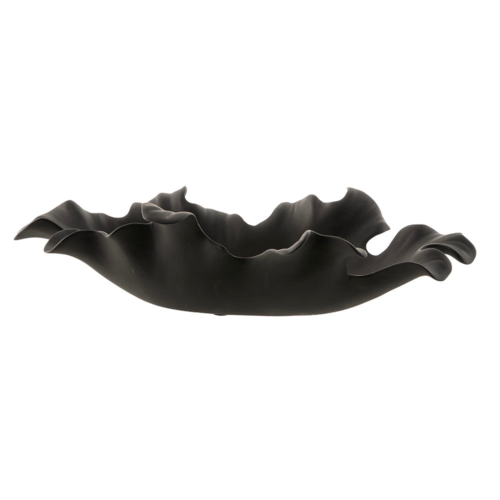 Black Lettuce Edge 36x21x9cm Ceramic Decorative Bowl