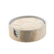 Gold Capiz Round Coaster Set/4