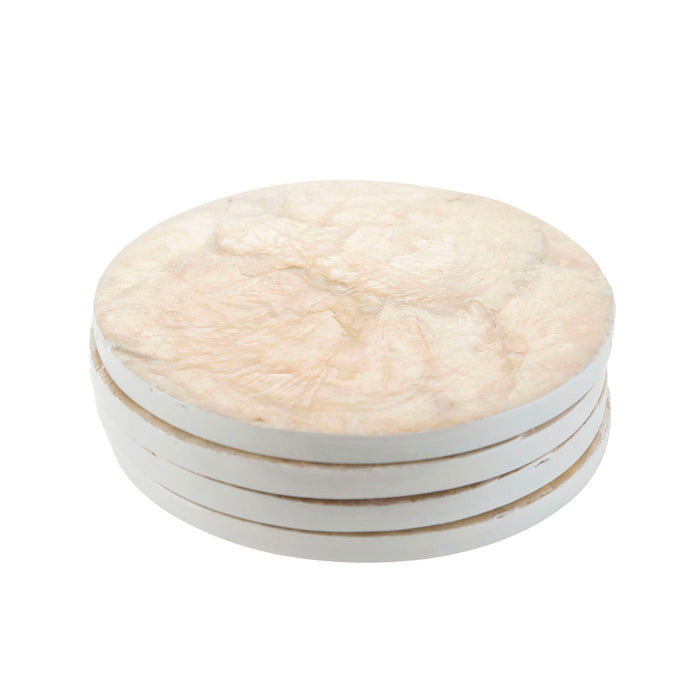 Gold Capiz Round Coaster Set/4