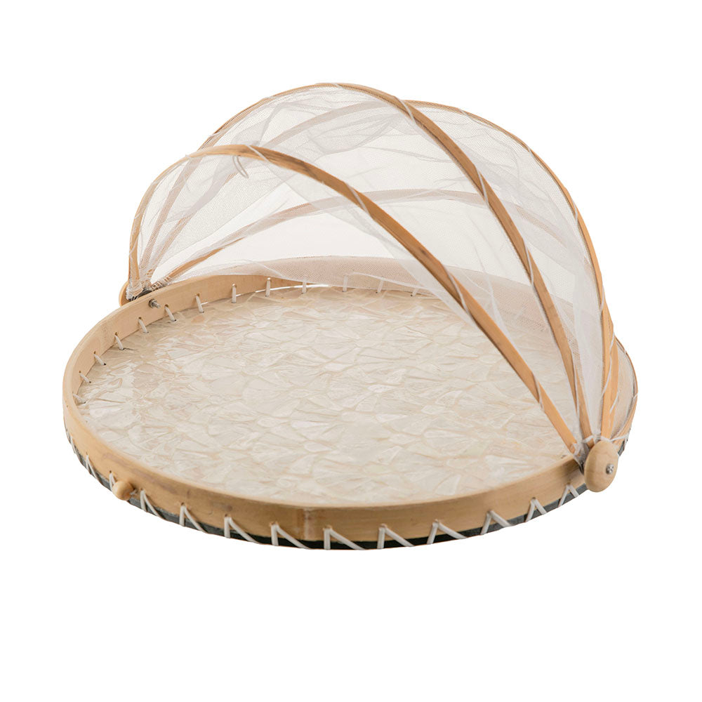 White Capiz Food Cover 40x3cm
