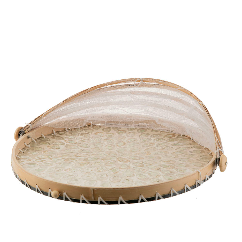 Fishscale Green Capiz Food Cover 40x3cm