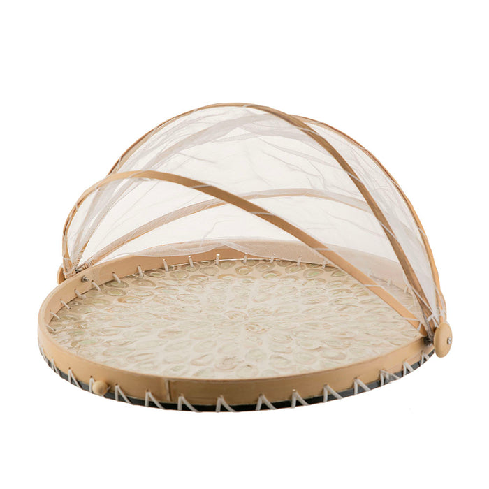 Fishscale Green Capiz Food Cover 40x3cm