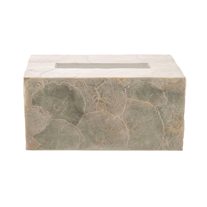 White Capiz Rectangle Tissue Box Cover 23x14x11cm