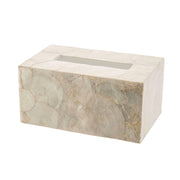 White Capiz Rectangle Tissue Box Cover 23x14x11cm