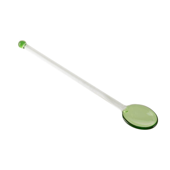 Glass Bar Spoon Green & Clear