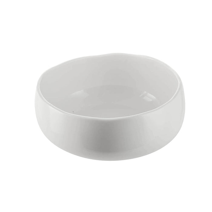 Porcelain Wave Rim Round Bowl White 20cm