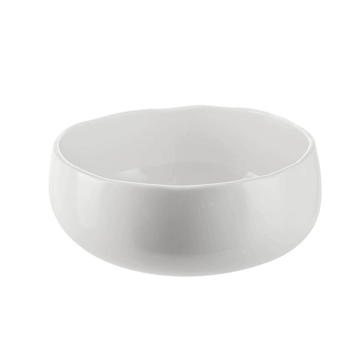 Porcelain Wave Rim Round Bowl White 20cm