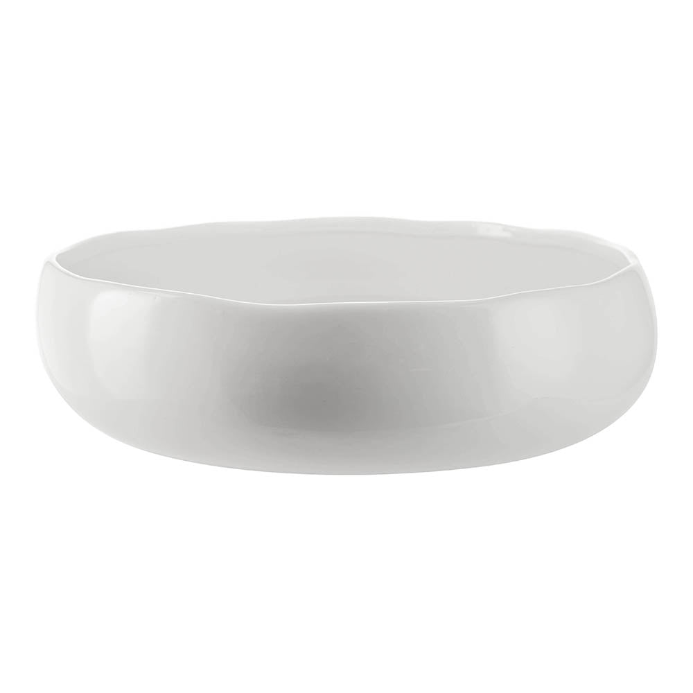Porcelain Wave Rim Round Bowl White 27cm