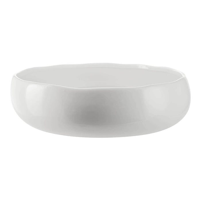 Porcelain Wave Rim Round Bowl White 27cm