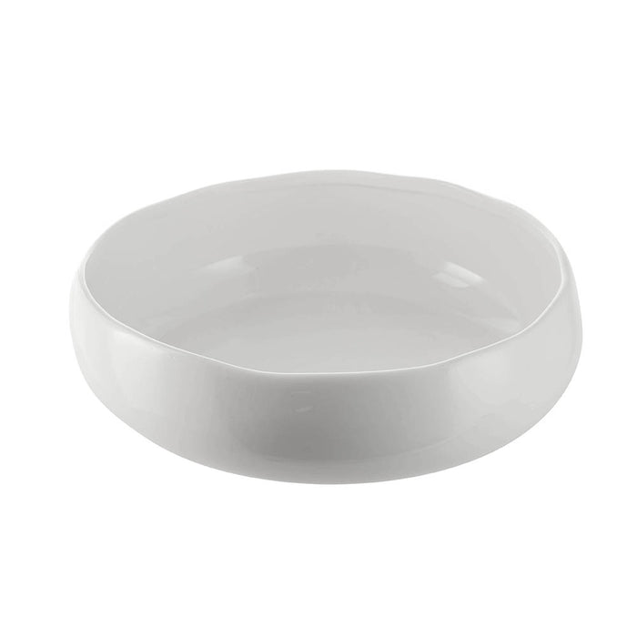 Porcelain Wave Rim Round Bowl White 27cm