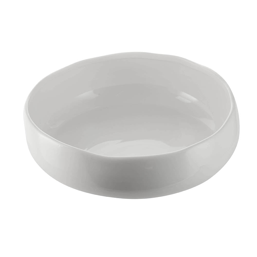 Porcelain Wave Rim Round Bowl White 27cm