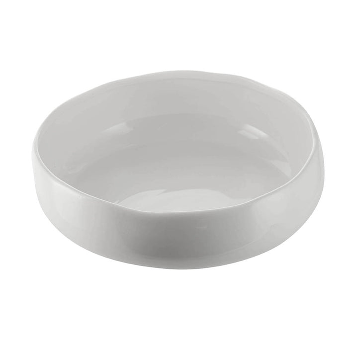 Porcelain Wave Rim Round Bowl White 27cm