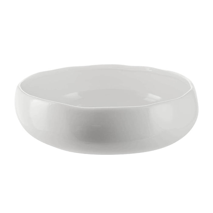 Porcelain Wave Rim Round Bowl White 27cm
