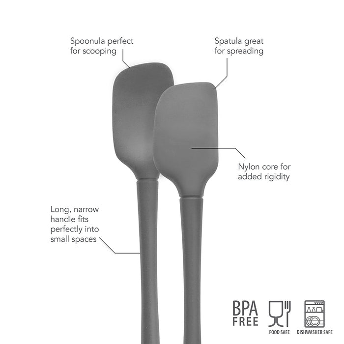 Flex-Core Charcoal Silicone Spoonula Set/2
