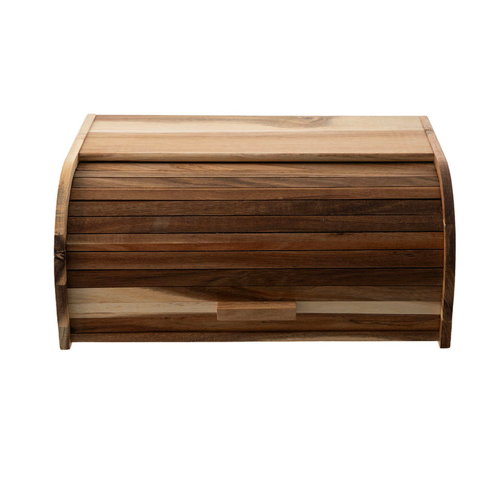 Acacia Wood 27x17cm Roll Top Bread Bin
