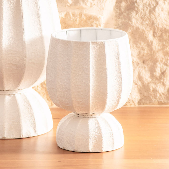 White Textured Metal Pot Small 24x30cm