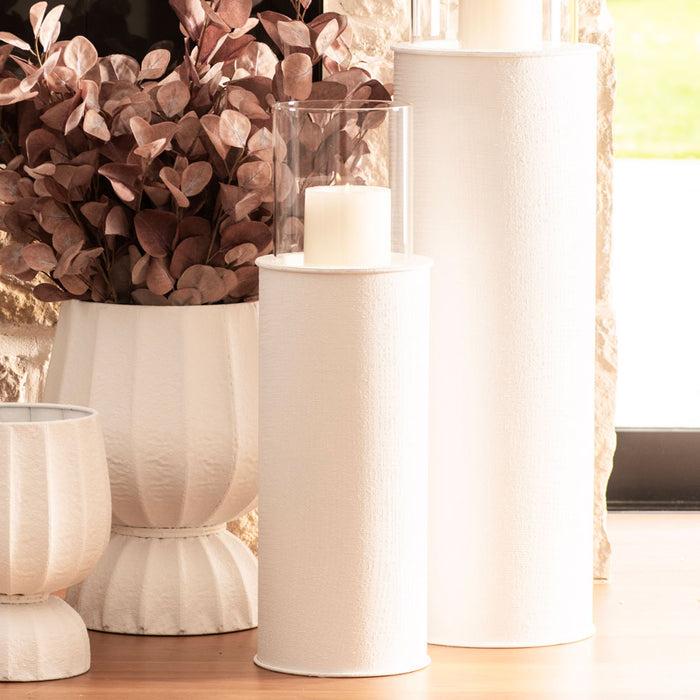 White Pedestal Hurricane 21x65cm