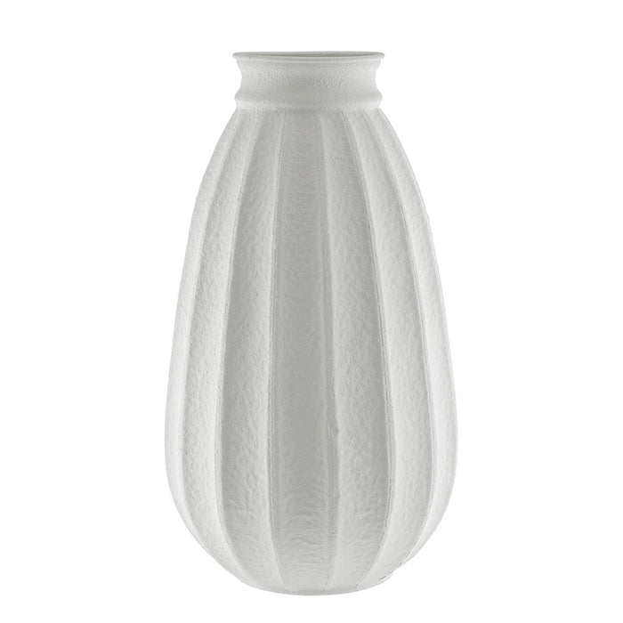 White Textured Metal Top Narrow Vase 30x50cm