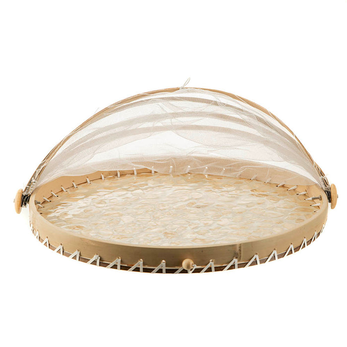 Gold Leaf Capiz Food Cover 40cm