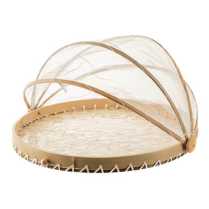 Gold Leaf Capiz Food Cover 40cm