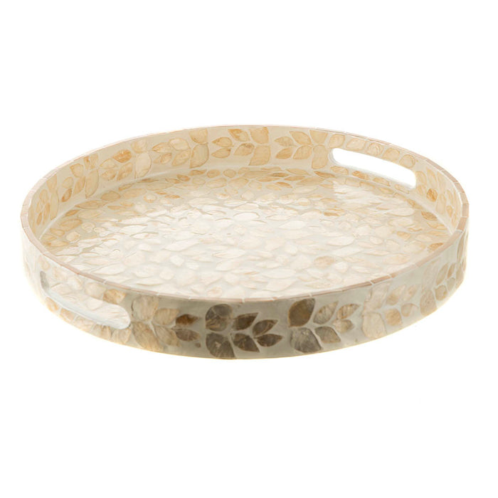 Gold Leaf Capiz Decorative Tray 40x5cm