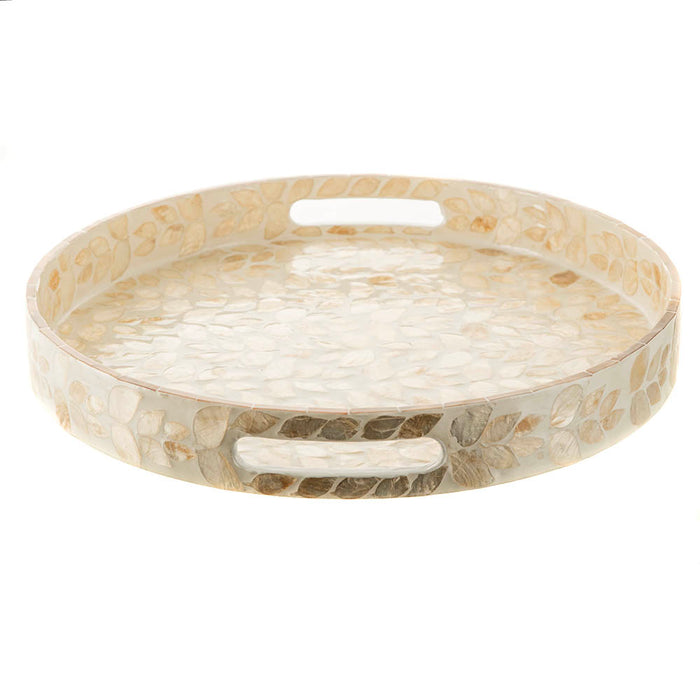 Gold Leaf Capiz Decorative Tray 40x5cm
