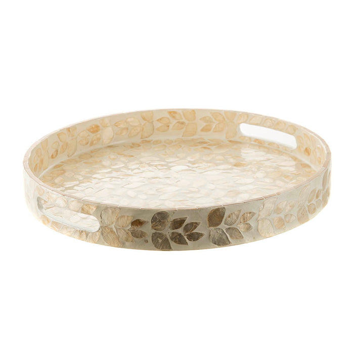 Gold Leaf Capiz Decorative Tray 40x5cm