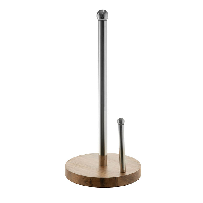 Stainless Steel Paper Towel Holder with Wood Base