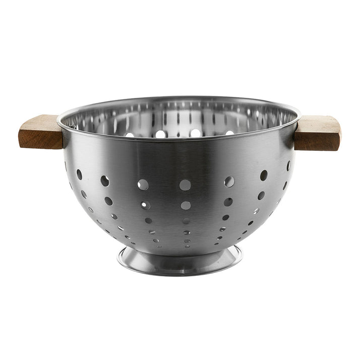 Stainless Steel Colander with Wood Handles