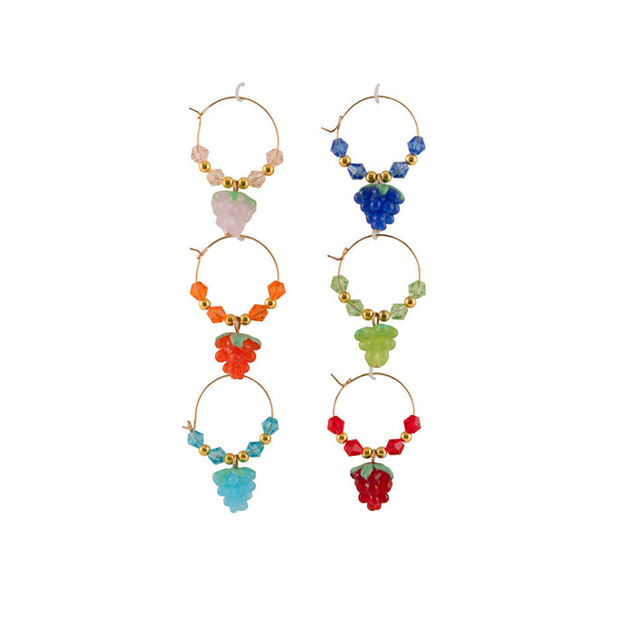 Grapes Wine Glass Charm 6pc Set
