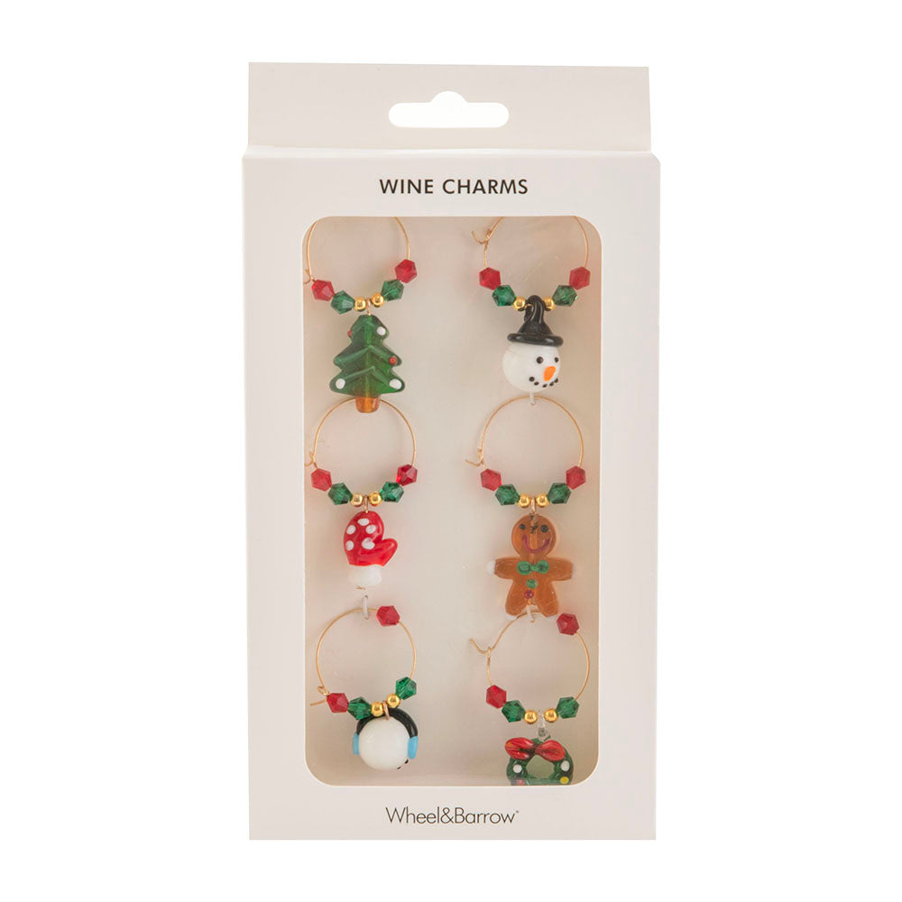 Christmas Wine Glass Charm 6pc Set