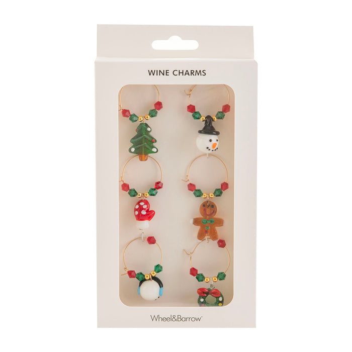 Christmas Wine Glass Charm 6pc Set