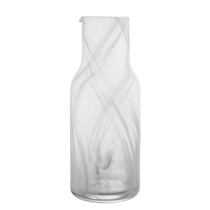 White Glass Pitcher with Swirl Pattern