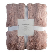 Mauve Ripple 130x180cm Faux Rabbit Fur Throw