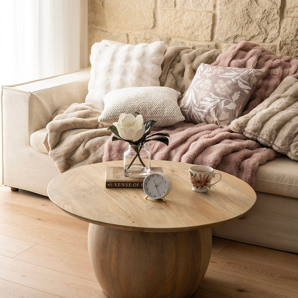 Mauve Ripple 130x180cm Faux Rabbit Fur Throw