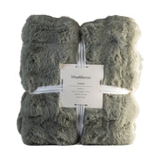 Green Haze Ripple 180x220cm Faux Rabbit Fur Throw
