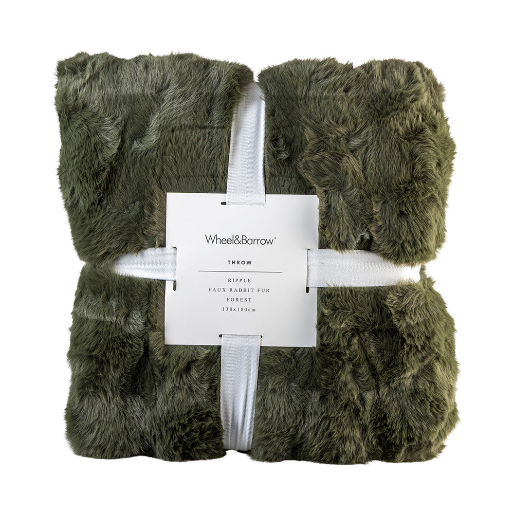 Forest Ripple 130x180cm Faux Rabbit Fur Throw