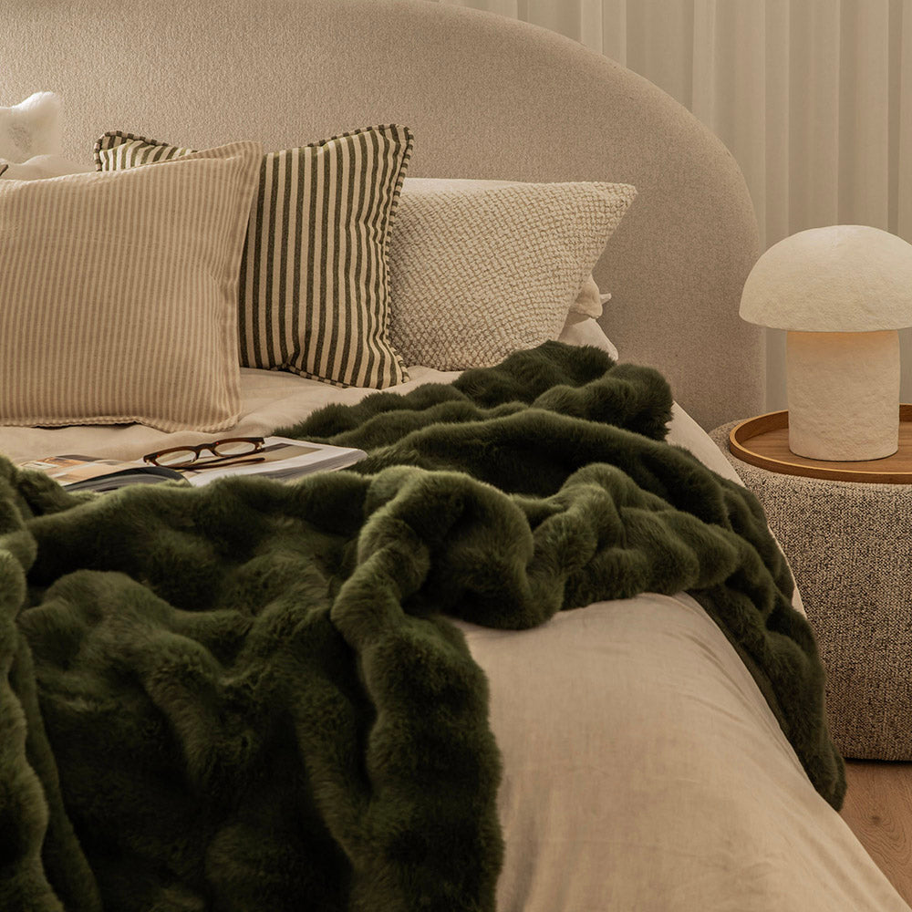 Forest Ripple 130x180cm Faux Rabbit Fur Throw