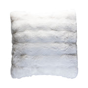 Ivory Striped Square 50x50cm Faux Rabbit Fur Cushion
