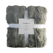 Green Haze Ripple 130x180cm Faux Rabbit Fur Throw
