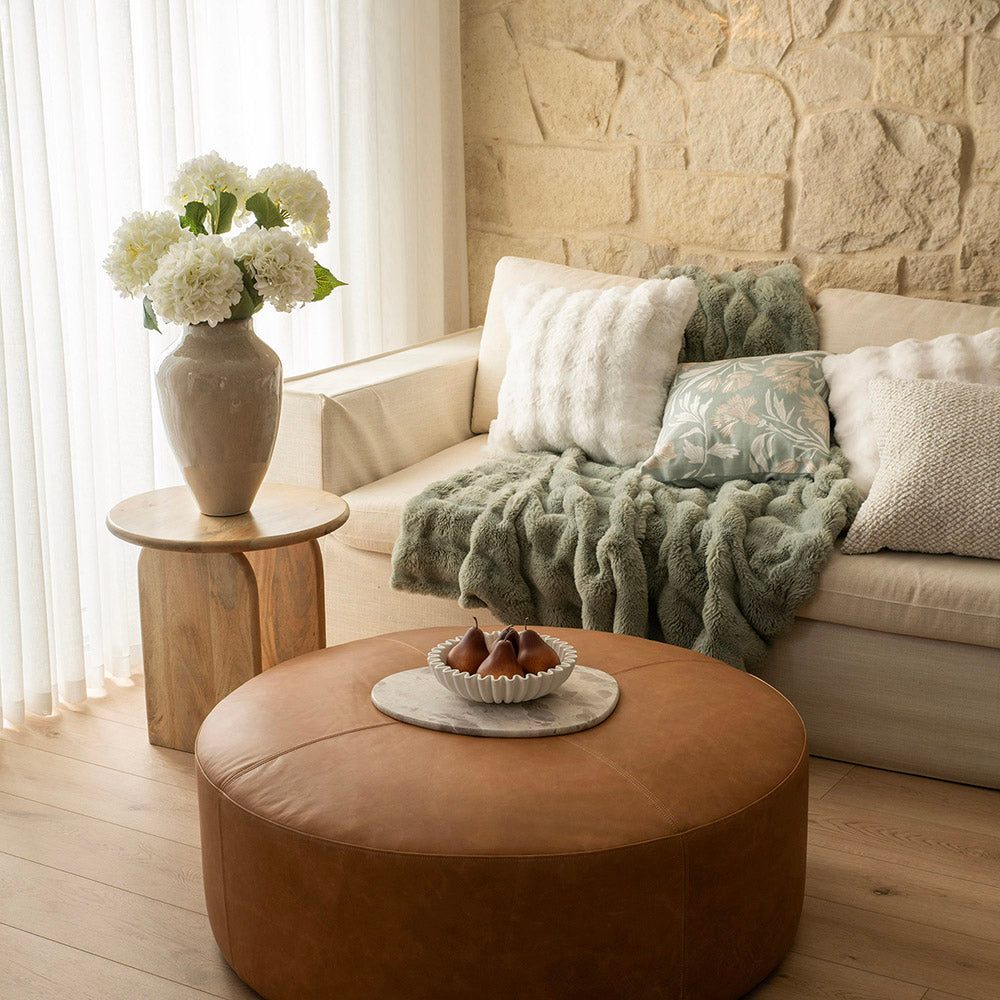 Green Haze Ripple 130x180cm Faux Rabbit Fur Throw