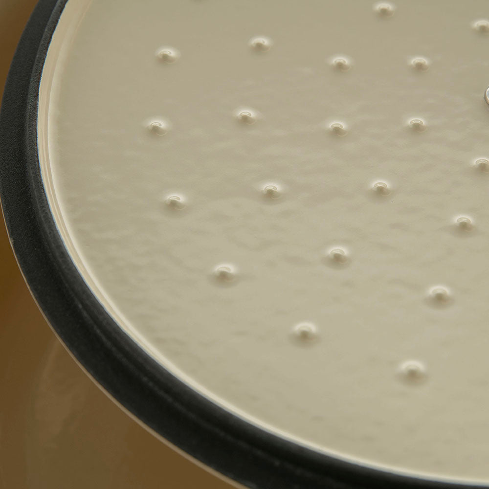 Matte Cream Round 25.5cm 4.6L Cast Iron Casserole Pot