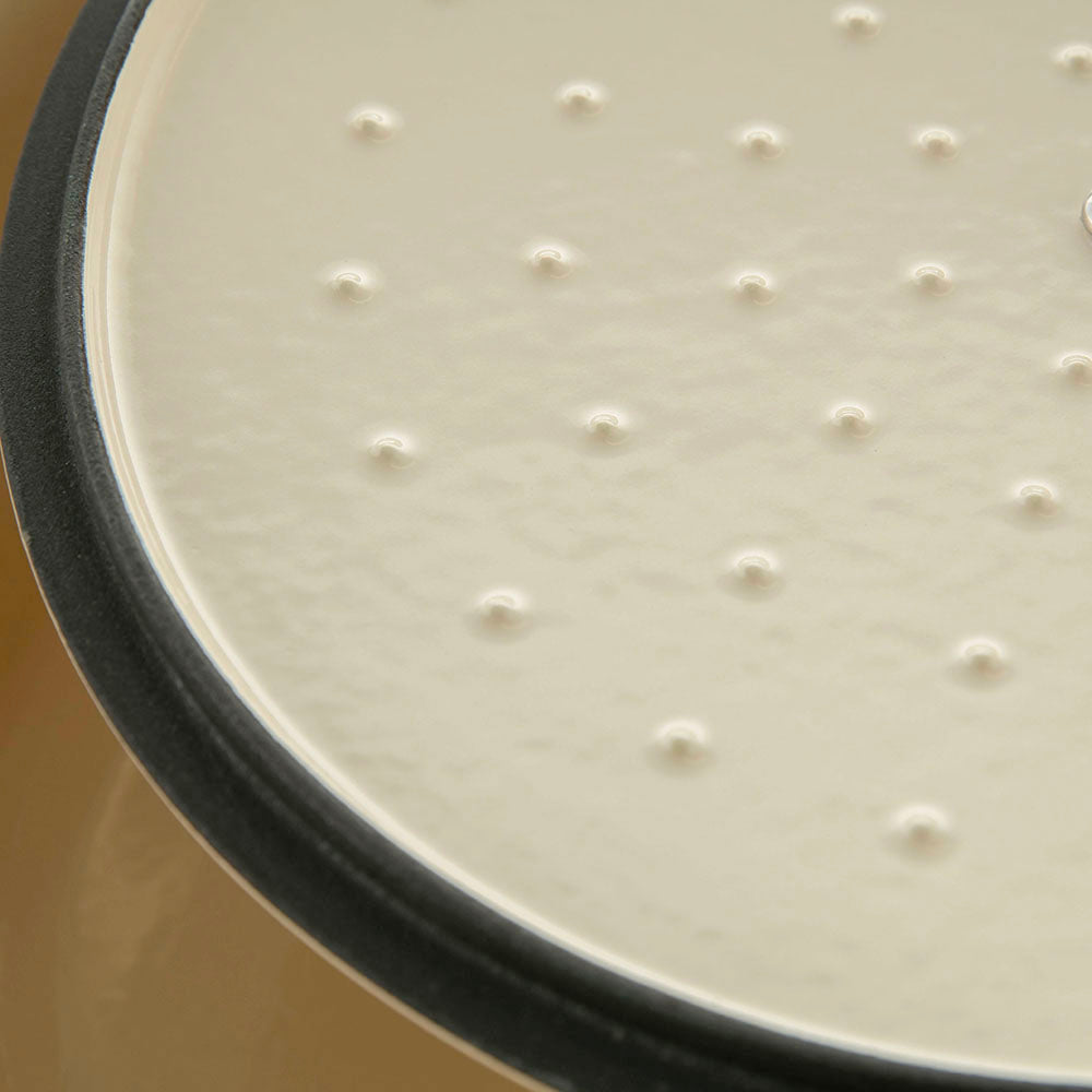 Matte Cream Round 32.5cm 7L Cast Iron Casserole Pot
