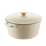 Matte Cream Round 25.5cm 4.6L Cast Iron Casserole Pot