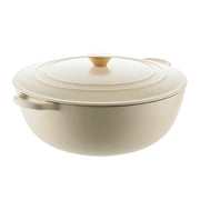 Matte Cream Round 32.5cm 7L Cast Iron Casserole Pot