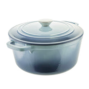Ombre Denim Blue Round 25.5cm 4.6L Cast Iron Casserole Pot