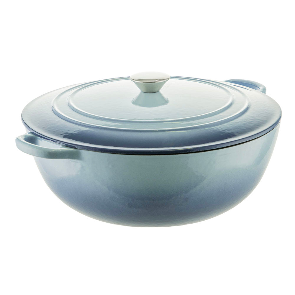 Ombre Denim Blue Round 32.5cm 7L Cast Iron Casserole Pot – Wheel&Barrow ...
