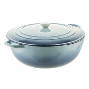Ombre Denim Blue Round 32.5cm 7L Cast Iron Casserole Pot