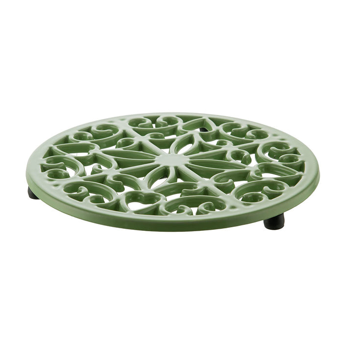Pale Green Round 20cm Cast Iron Kitchen Trivet