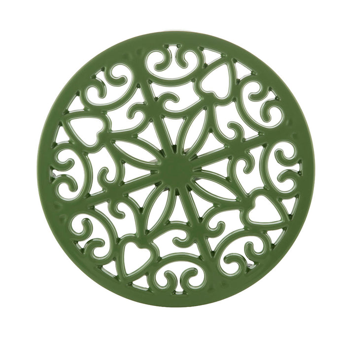 Pale Green Round 20cm Cast Iron Kitchen Trivet